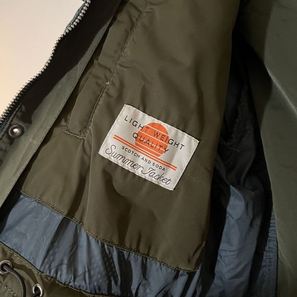 Scotch & Soda Mens Lightweight Quality Summer Jacket Size M Olive Green - Picture 10 of 11